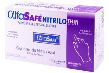 GUANTE NITRILO ALFA LIV.AZUL T.M 100 UND